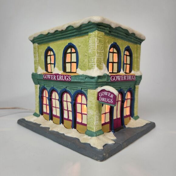 Enesco Its A Wonderful Life Village Gower Drugs Light Up Christmas Decorations‎ - Picture 7 of 15